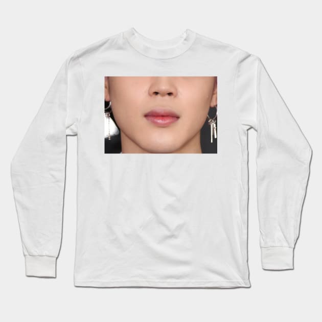 jimin bts face mask Long Sleeve T-Shirt by thehollowpoint